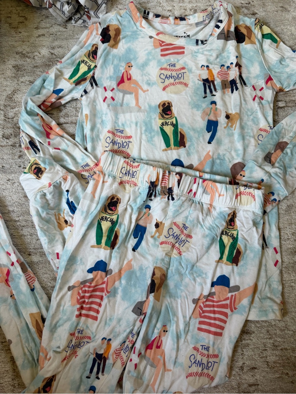 5T - Velveteen Bunny Knots Sandlot Bamboo Graphic Pajama Set - Light Blue